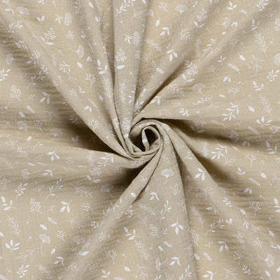 Leaves Beige | Double Gauze