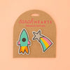 Embroidered Patches 2-Pack - Rocket Ship and Shooting Star