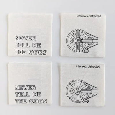 Woven Garment Labels 4-Pack - Never Tell Me the Odds