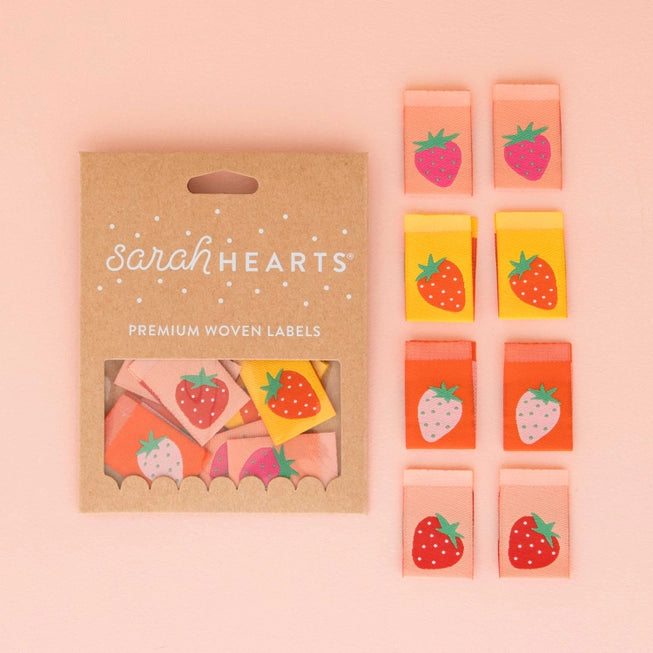 Woven Garment Labels 8-Pack - Strawberry Multipack