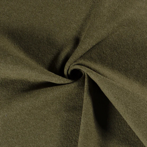 Boiled Wool - Olive Green Melange