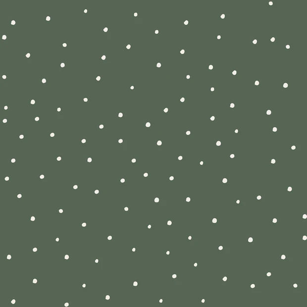 Cotton Poplin - Dots Khaki Green