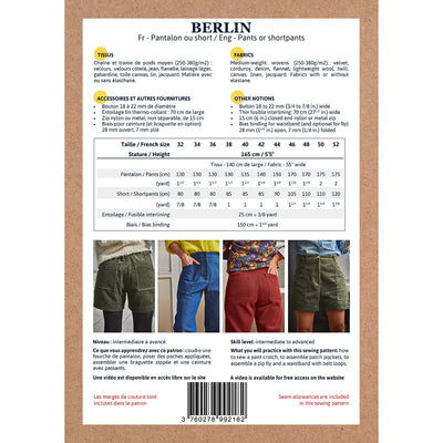 Berlin Pants or Shorts Pattern