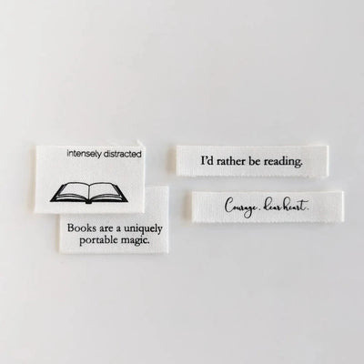 Woven Garment Labels 6-Pack - Bookish Variety Pack