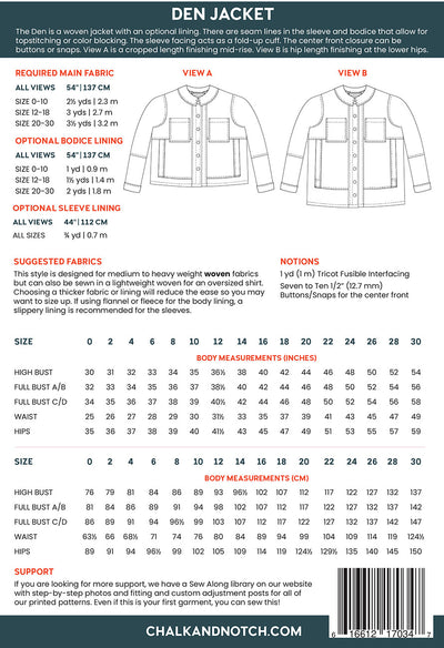 Den Jacket Pattern