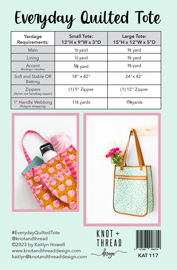 Everyday Quilted Tote Pattern Thread Count Fabrics