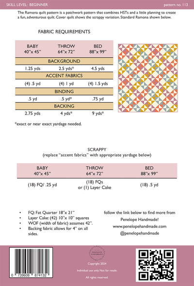 Ramona Quilt Pattern