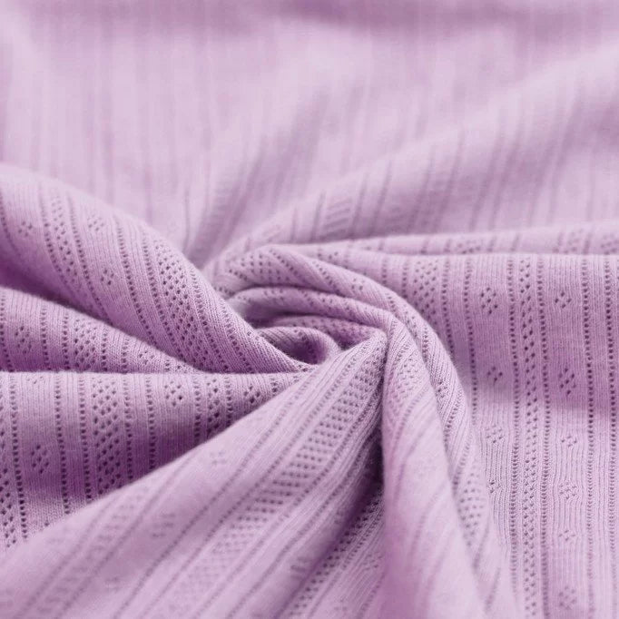 Pointelle Stripe Knit - Pastel Lilac