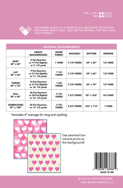 Patchwork Hearts II Quilt Pattern