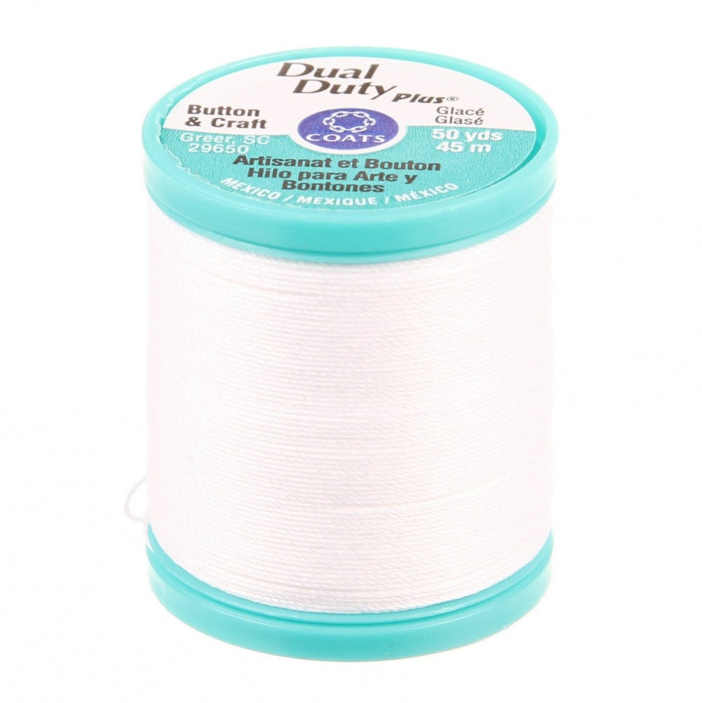 Dual Duty Plus Button and Carpet Thread - White