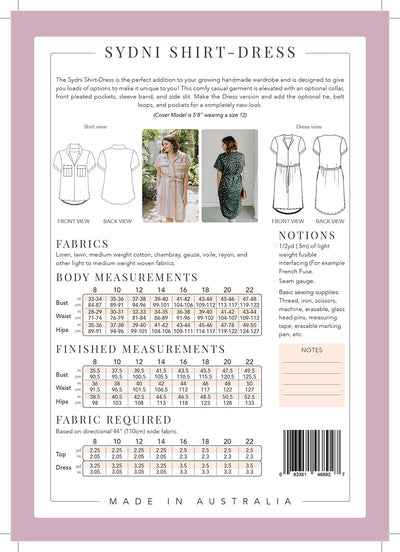 Sydni Shirtdress Pattern