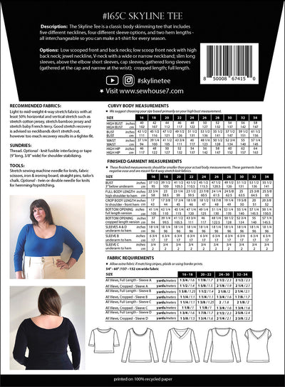 Skyline Tee Pattern - Sizes 16-34