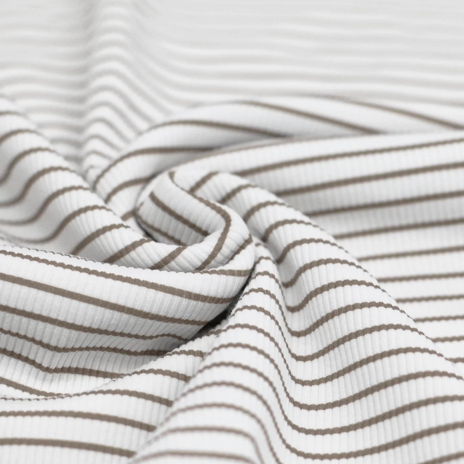 Taupe Stripe Ribbed Knit Thread Count Fabrics