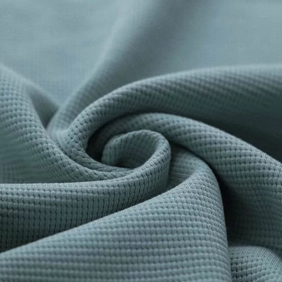 Cotton Waffle Knit - Old Green - Thread Count Fabrics