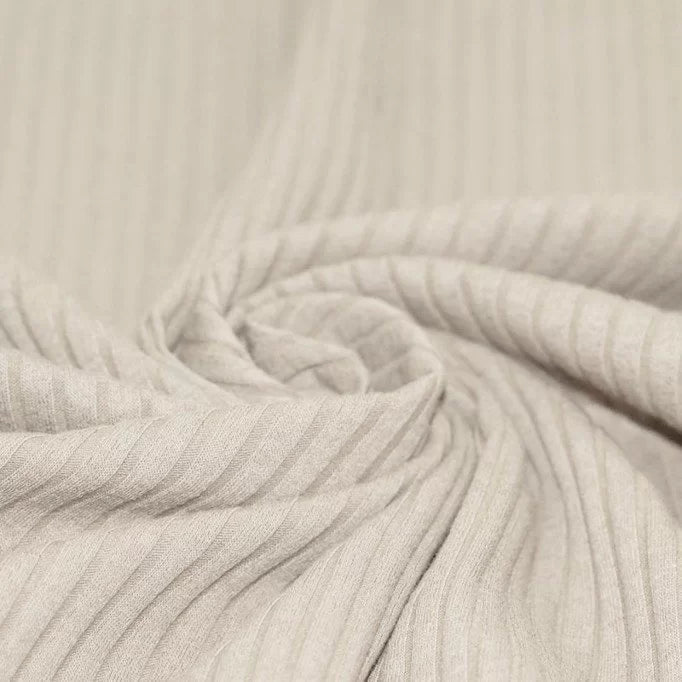 Cotton Waffle Knit - Beige Melange - Thread Count Fabrics