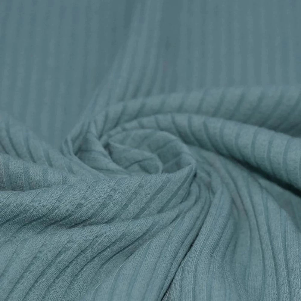 Cotton Rib Knit Coarse Fabric 401 Denim Blue - 50cm 