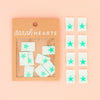 Woven Garment Labels 8-Pack - Mint Green Stars