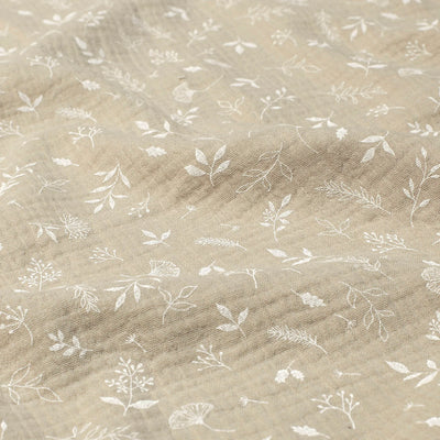 Leaves Beige | Double Gauze