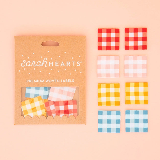 Woven Garment Labels 8-Pack - Gingham Multipack