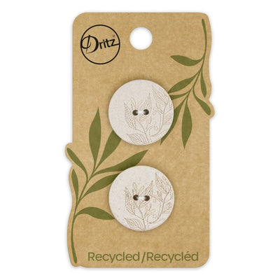 Lazer-Etched Recycled Hemp Buttons - Leaves