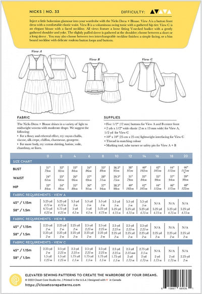 Nicks Dress and Blouse Pattern