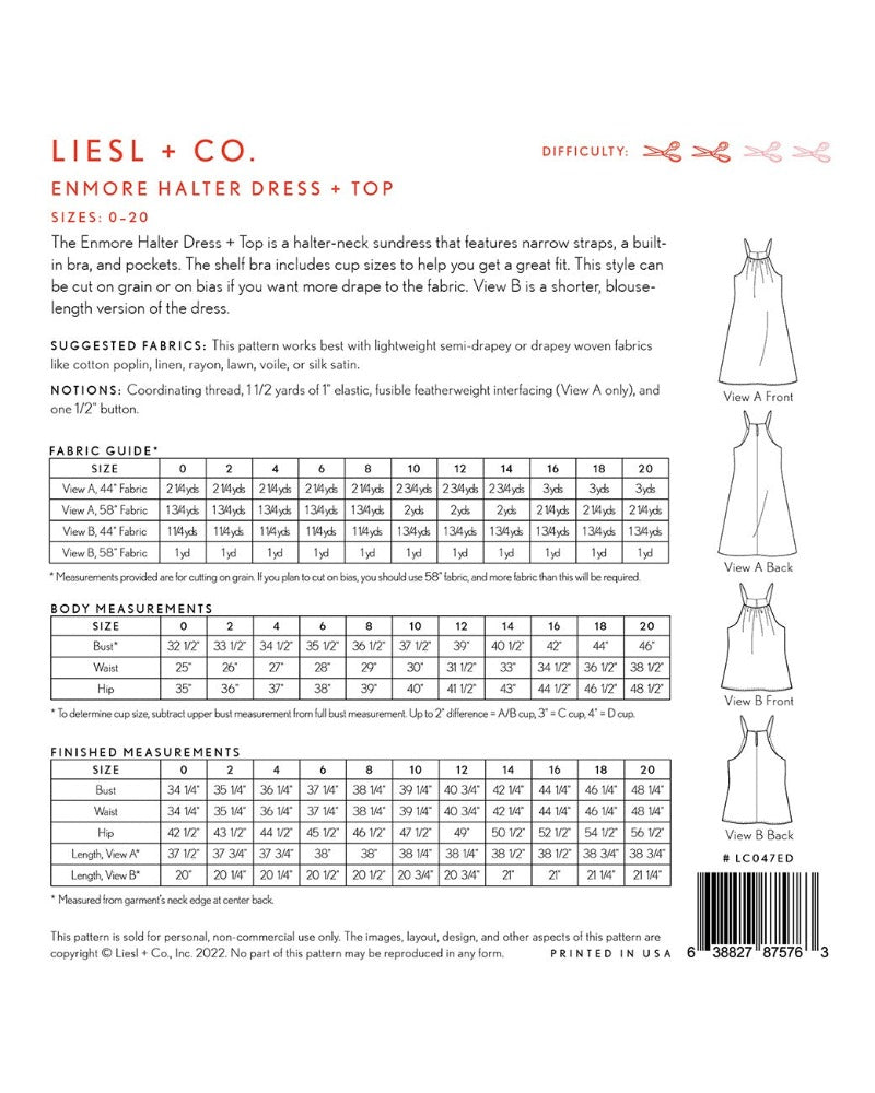 Liesl + Co Enmore Halter Dress and Top - The Fold Line