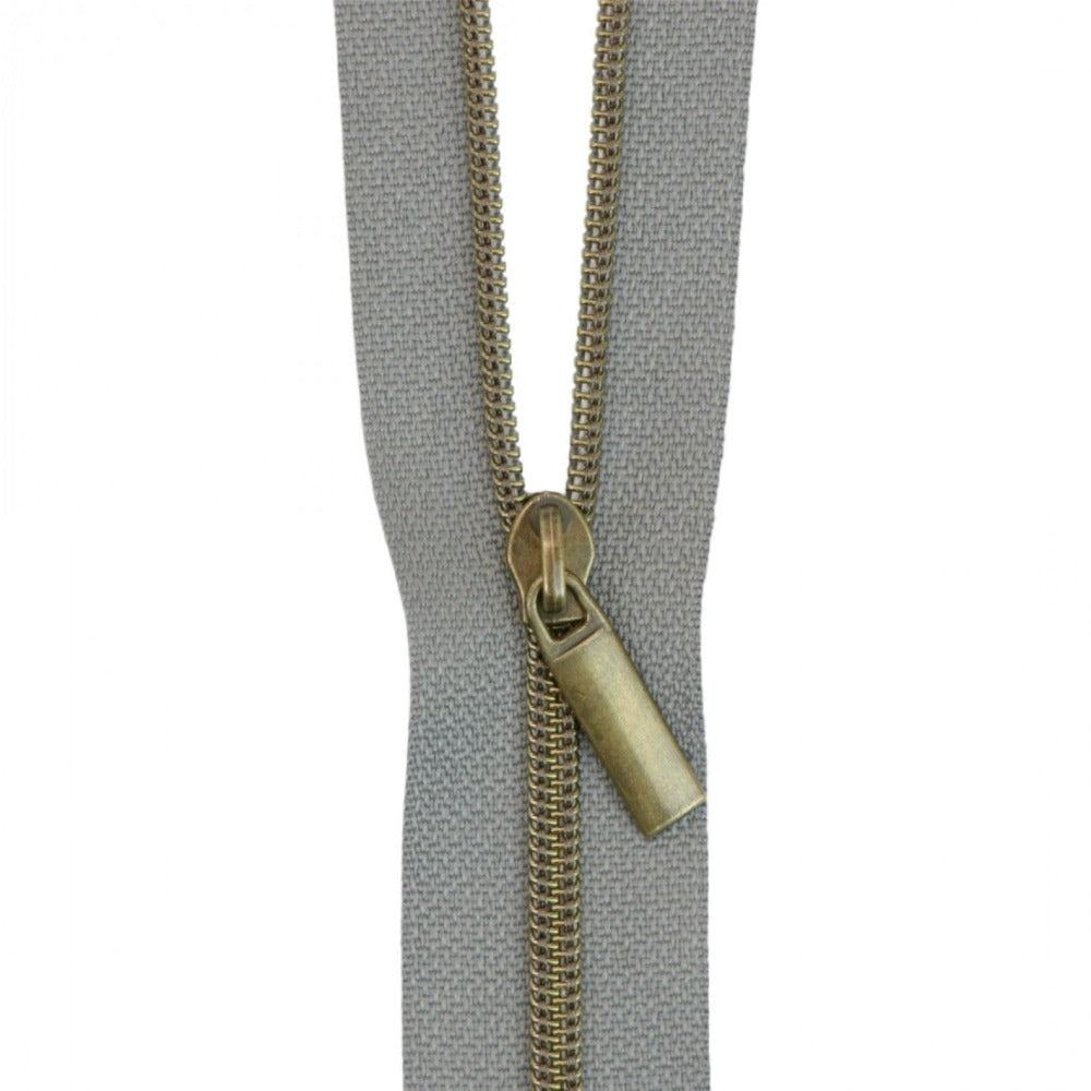 Zipper - Zippers By The Yard Beige Tape Gunmetal Teeth #5 - 026404940629  Quilting Notions